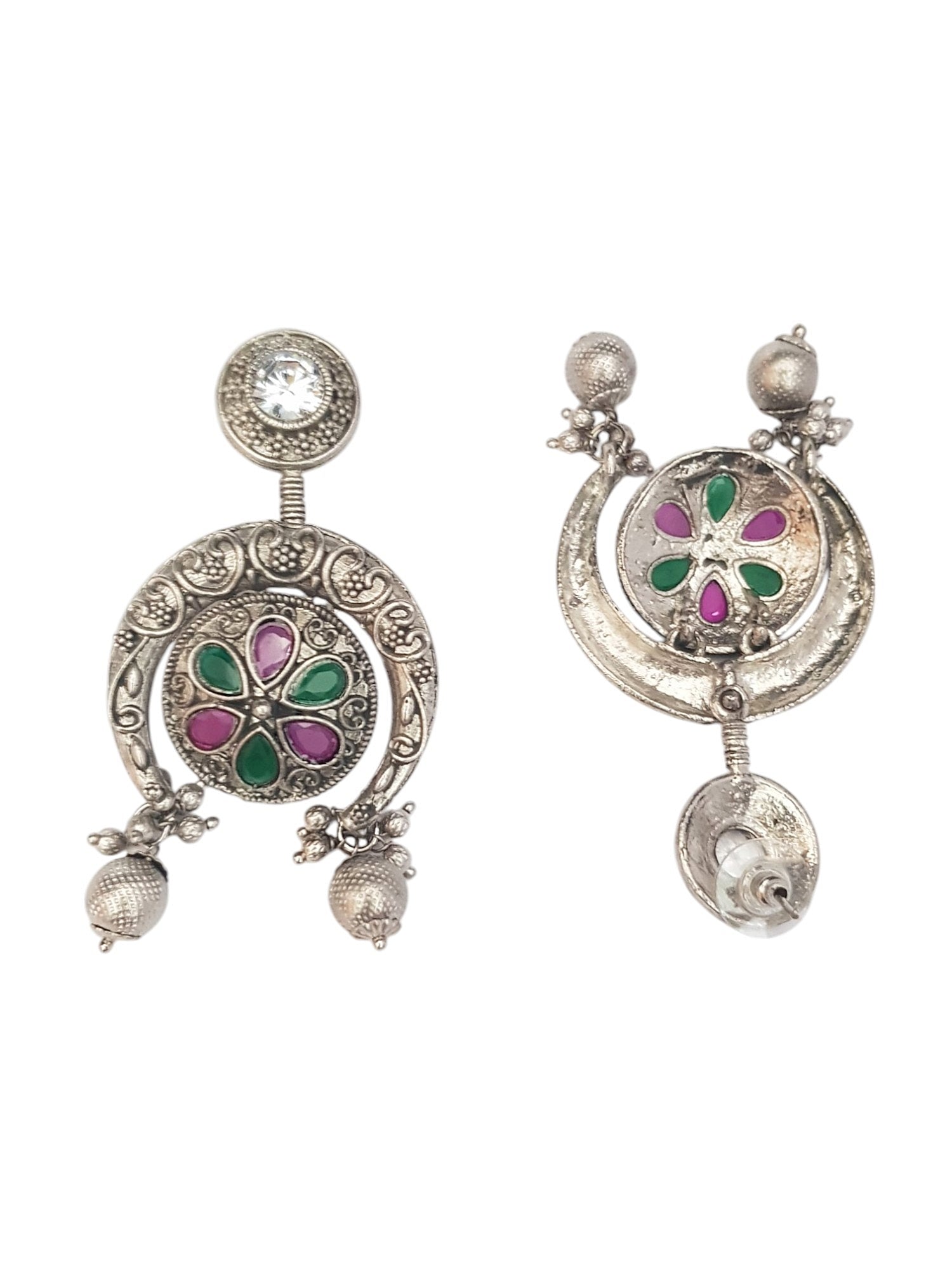 Silver Plated oxidised Earrings Jhumka