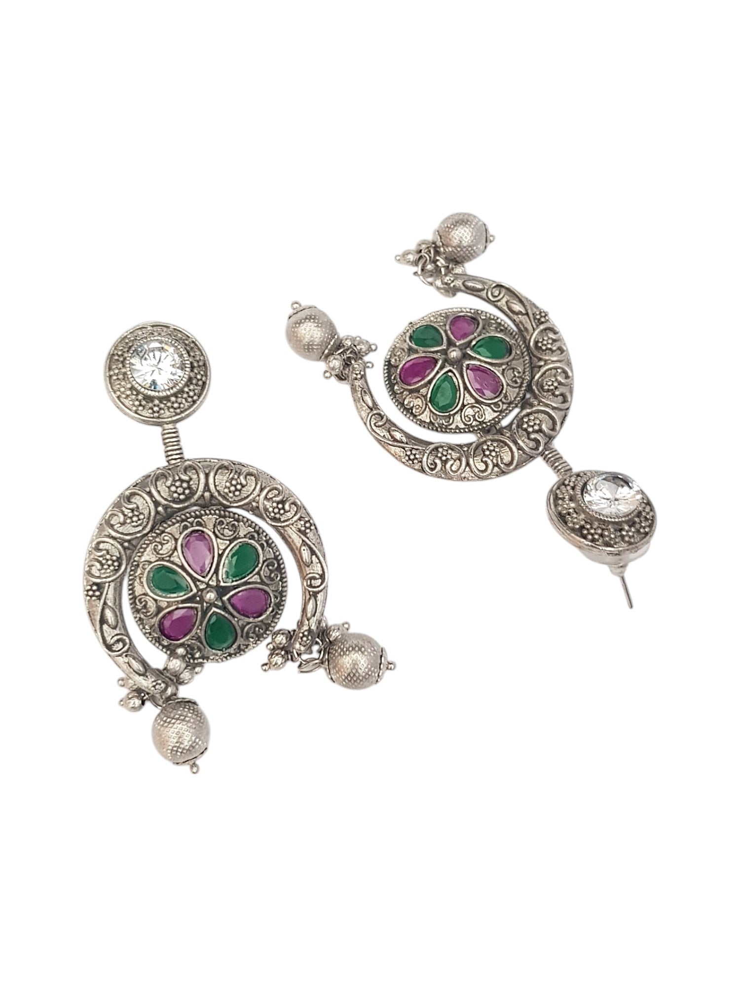 Silver Plated oxidised Earrings Jhumka