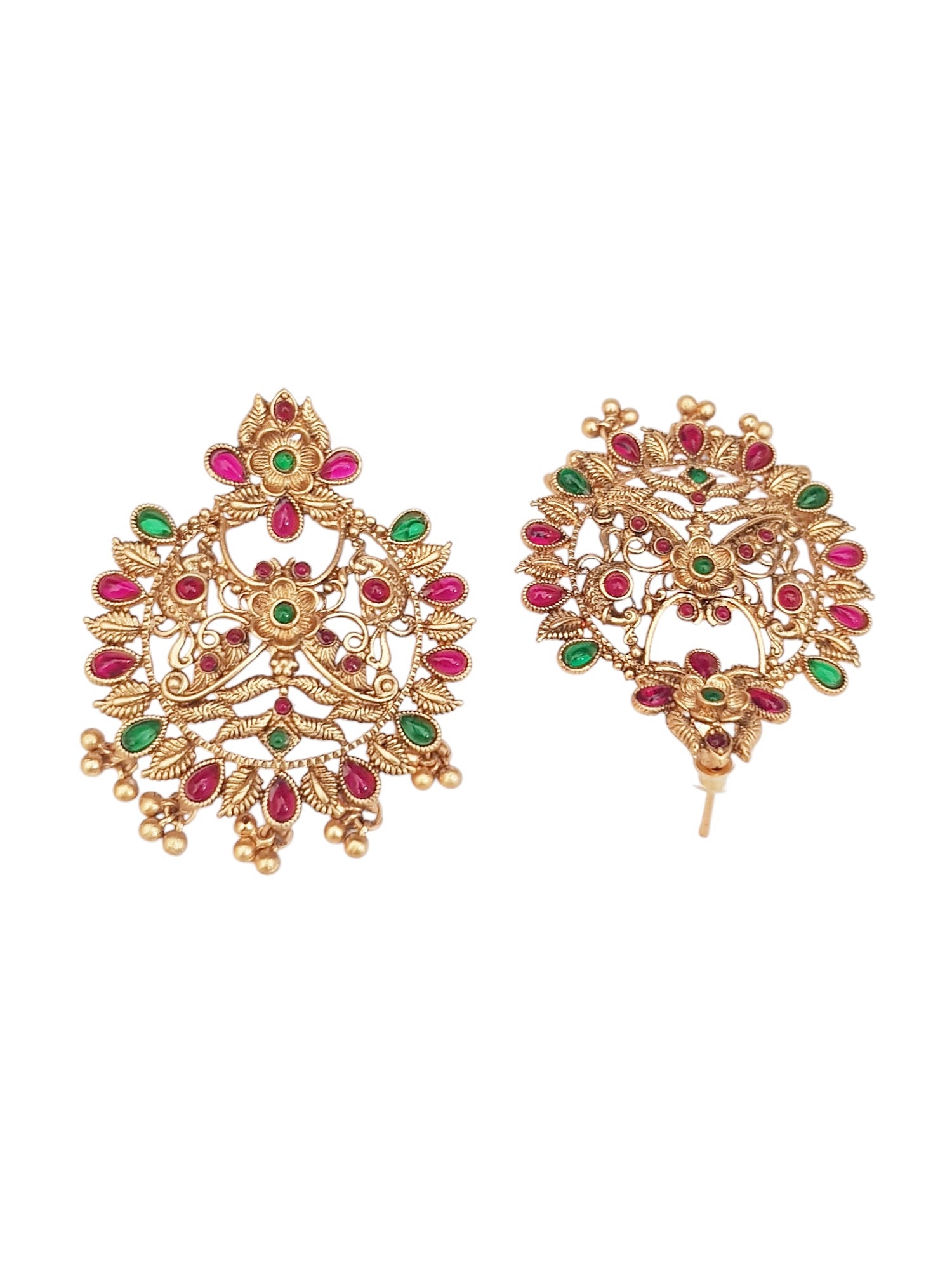 Gold plated Chandbali design Jhumka Earrings