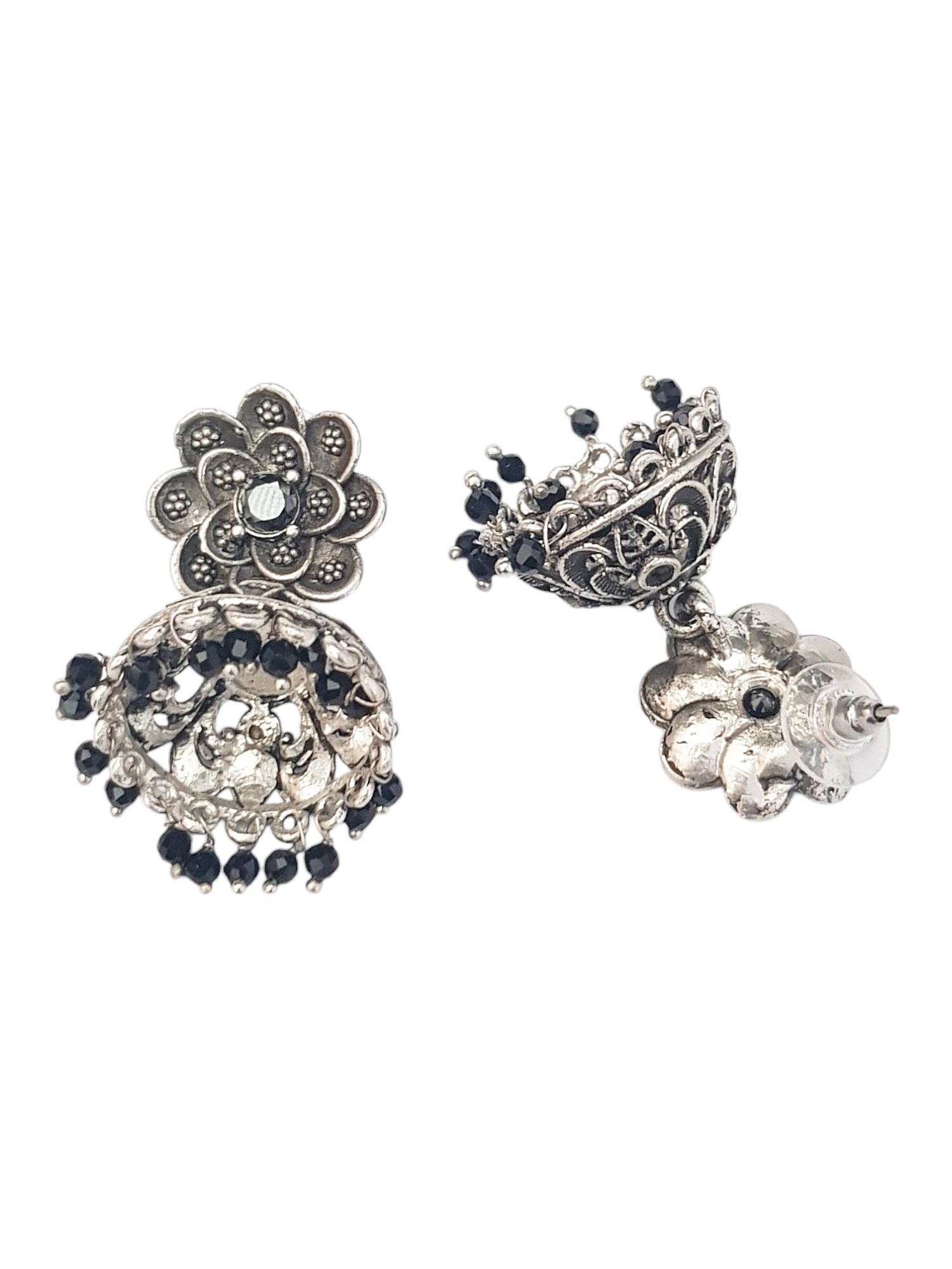 Silver Plated oxidised Earrings Jhumka