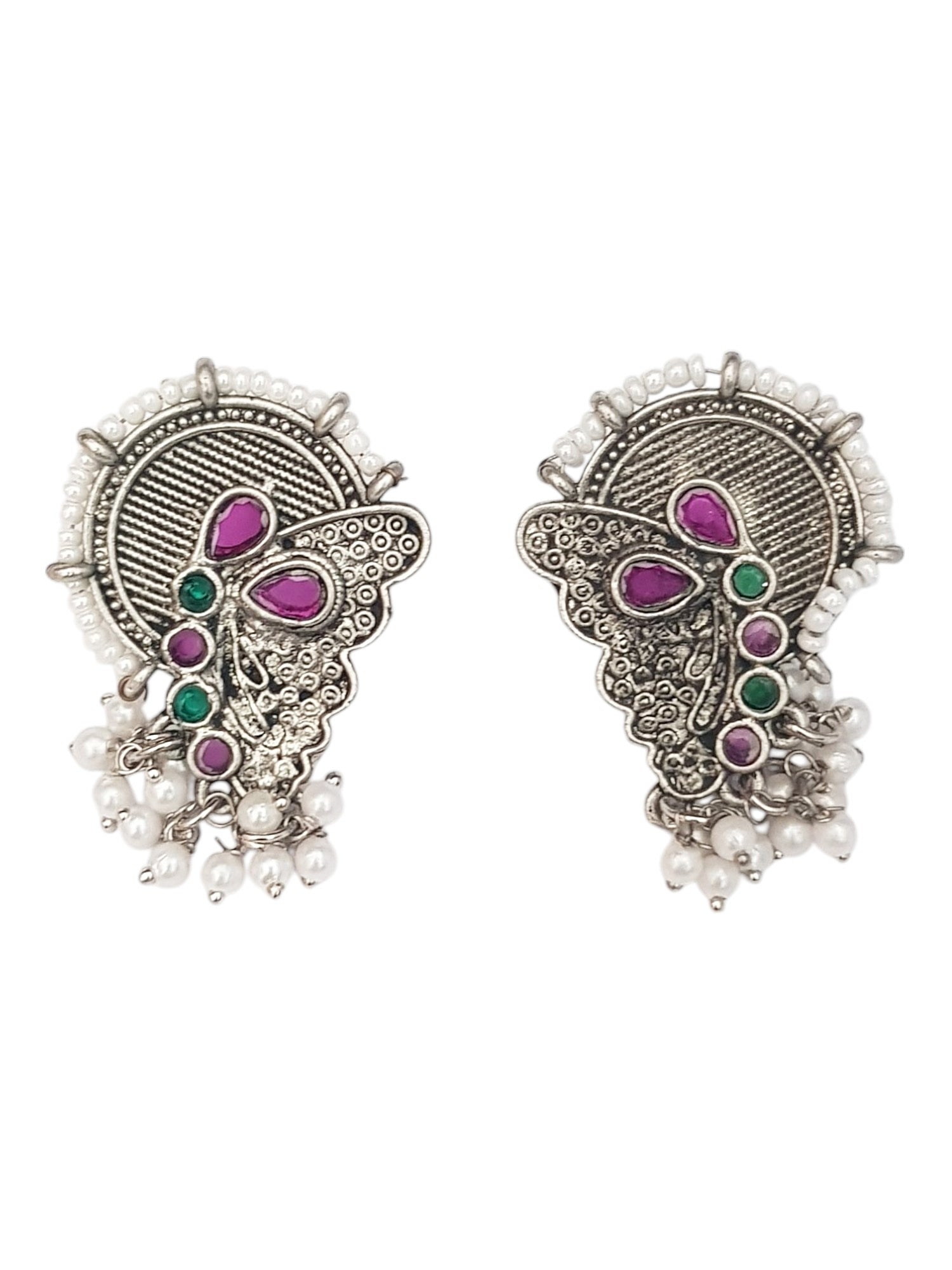 Silver Plated oxidised Earrings Jhumka