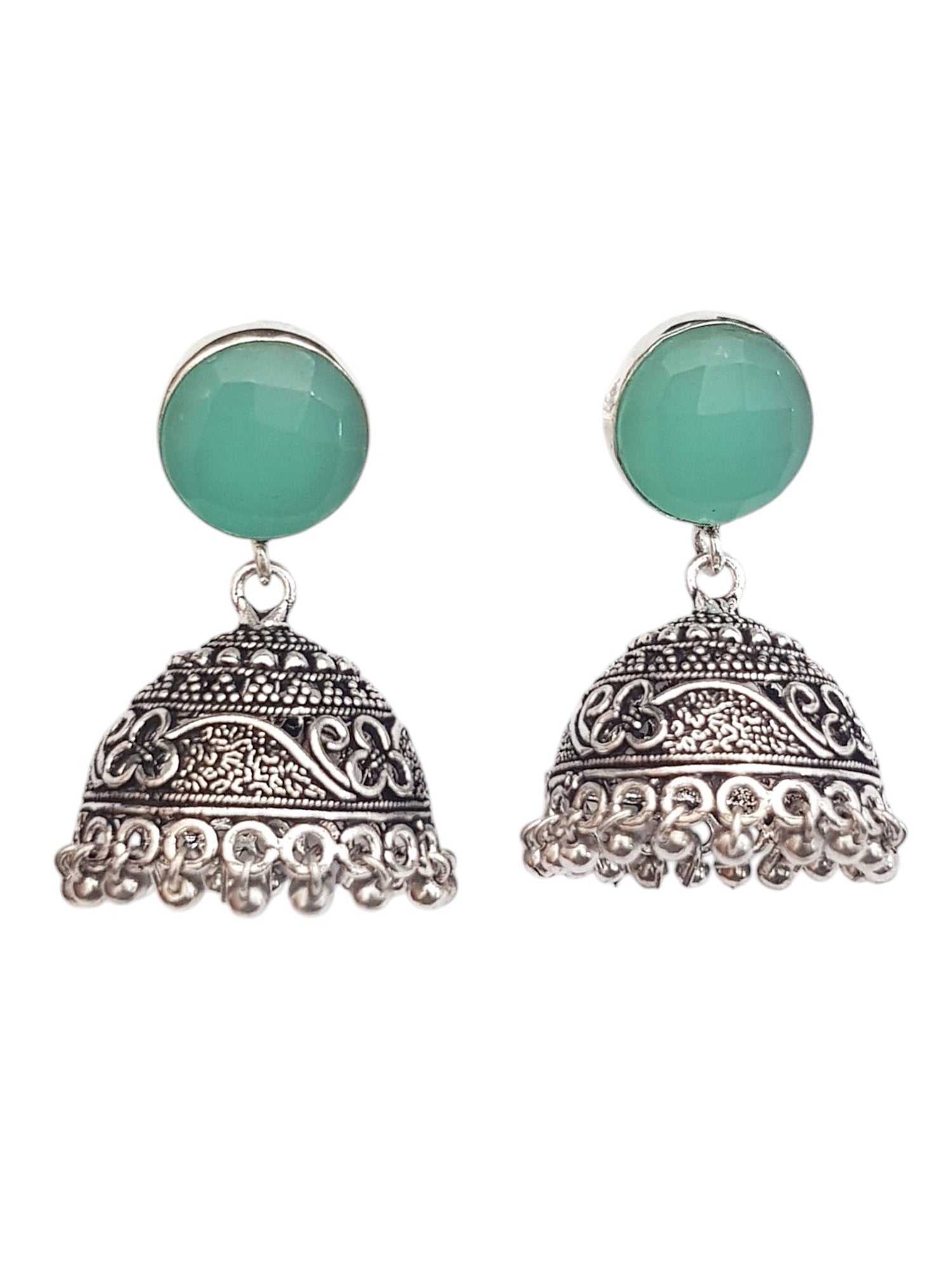 Silver Plated oxidised Earrings Jhumka