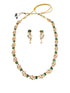 Gold Plated Leaf Motif Coloured stones Necklace Set