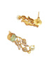 Gold Plated Leaf Motif Coloured stones Necklace Set