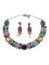 German Silver Plated oxidised Multicolor Necklace set