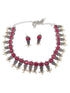 German silver Oxidised Navaratna Necklace Set