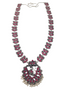 German Silver Plated oxidised Long multicolor stone Necklace set