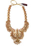 Gold Plated Rice Pearls Long Temple Hara Necklace Set