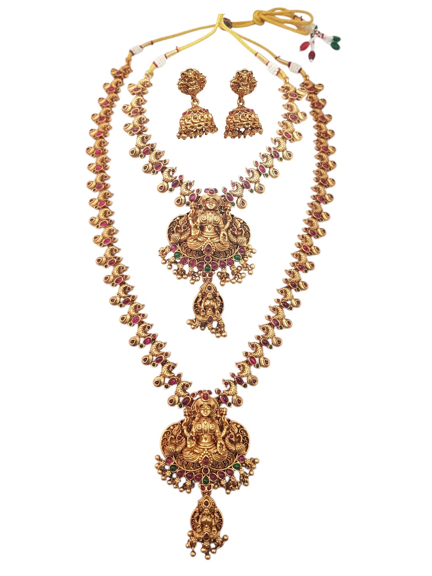 Antique Premium Gold finish Laxmi necklace Combo set