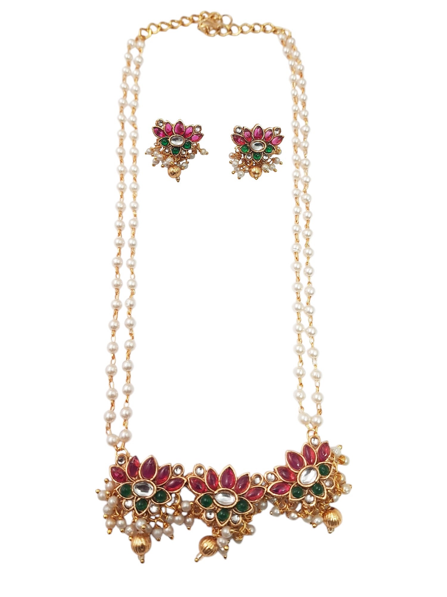 Premium Sayara Collection Elegant Floral Kemp Necklace Set