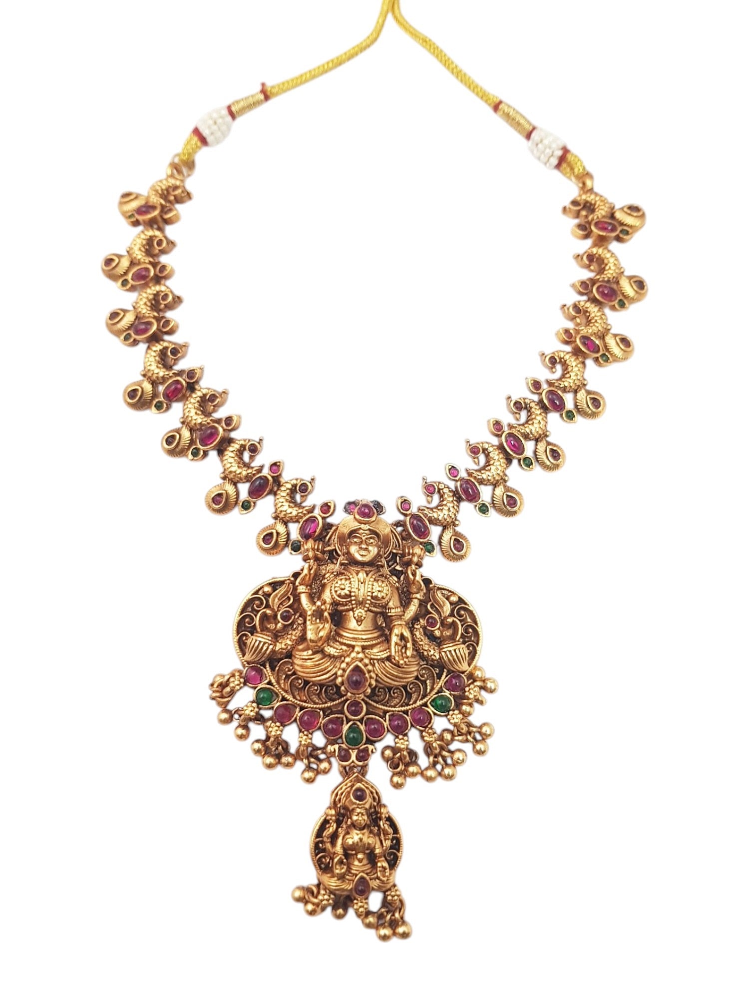 Antique Premium Gold finish Laxmi necklace Combo set