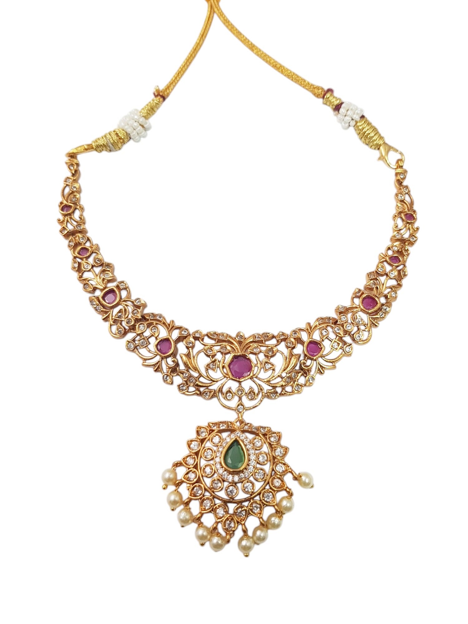 Premium Sayara Collection Classic CZ Design Necklace Set