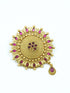 22k 1gm Gold Plated Ruby Colour Studded Amboda / Hair Pin/Rakhdi/Amboda/Pin 12265N - Griiham