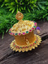 22k Gold Plated Laxmi Premium Kum Kum Box best for gifting - Griiham