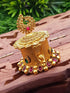 22k Gold Plated Peacock Kum Kum Box best for gifting 9877N - Griiham