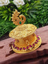 22k Gold Plated Peacock Premium Kum Kum Box best for gifting - Griiham