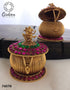 22k Gold Plated fully engraved Lakshmi Kumkum box 7407N