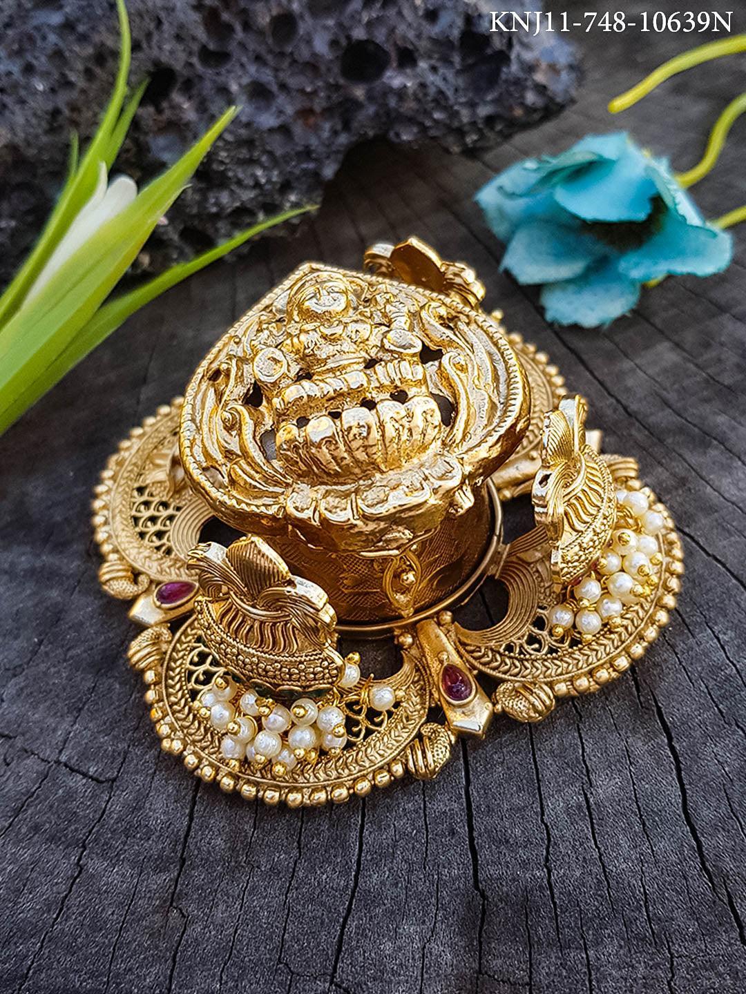 22k Gold Plated fully engraved Premium quality Lakshmi Kumkum box