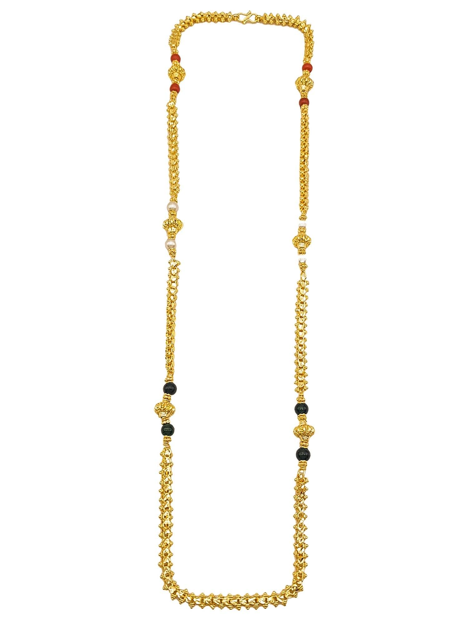 23.5 kt gold plated Guaranteed beads chain 30 INCHES 14105N