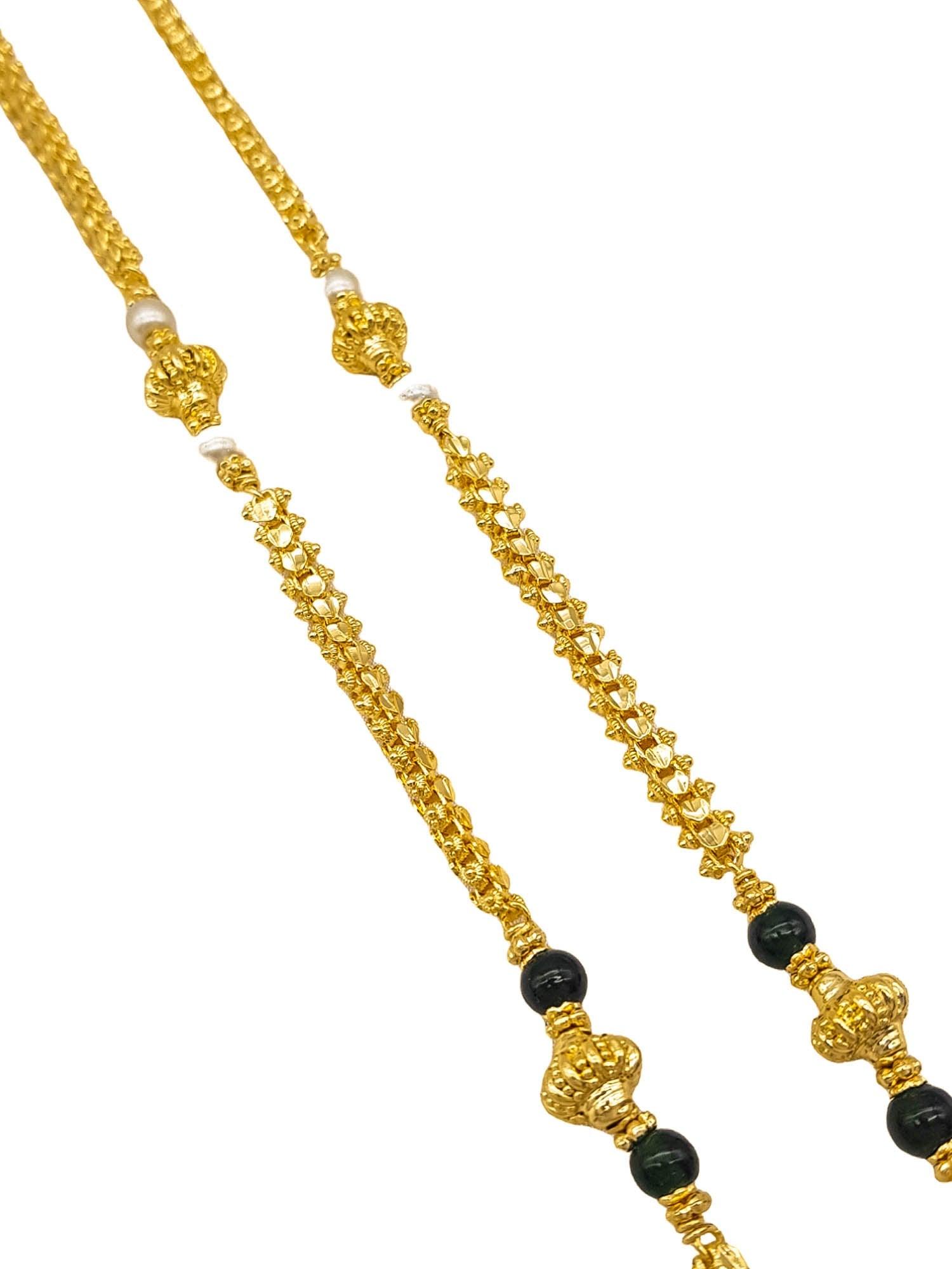 23.5 kt gold plated Guaranteed beads chain 30 INCHES 14105N