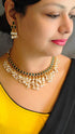 Antique Gold Plated Rice Pearl Necklace Set