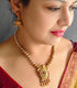 Gold Plated Long Temple design Necklace Set