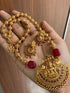 Gold Plated In Coral Beads Long Necklace Set