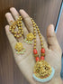 Gold Plated Long Necklace Set in coral