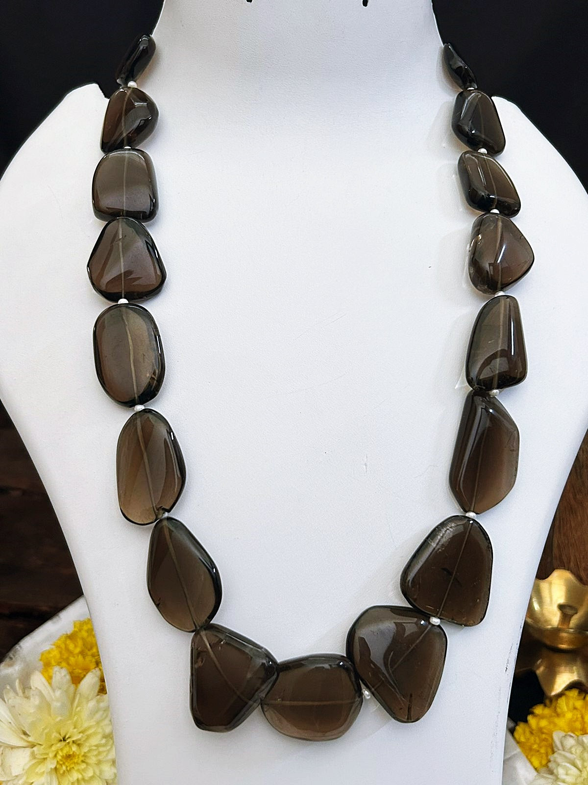 Natural Trendy Smokey Quartz Necklace suitable for Saree and dresses