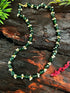 Natural African jade Tumbled Stone with Pearls beads Mala Necklace Set