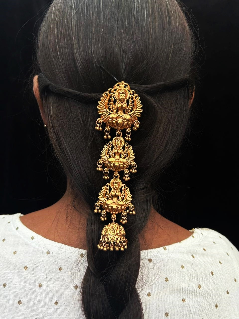 Gold Finish guaranteed quality Half Hair Temple Collection Choti//Half hair Jada