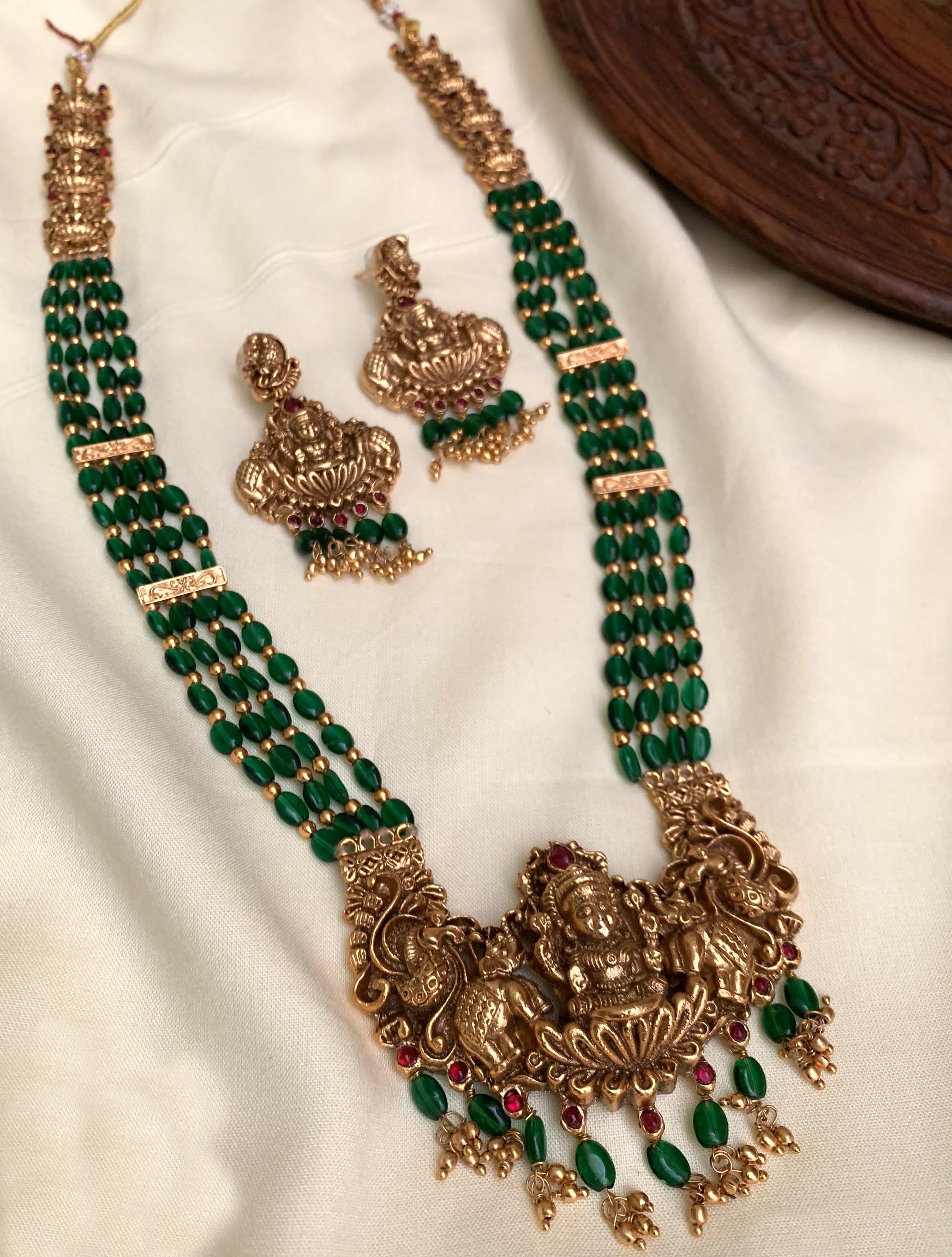 Gold Plated Classic Temple Necklace Set