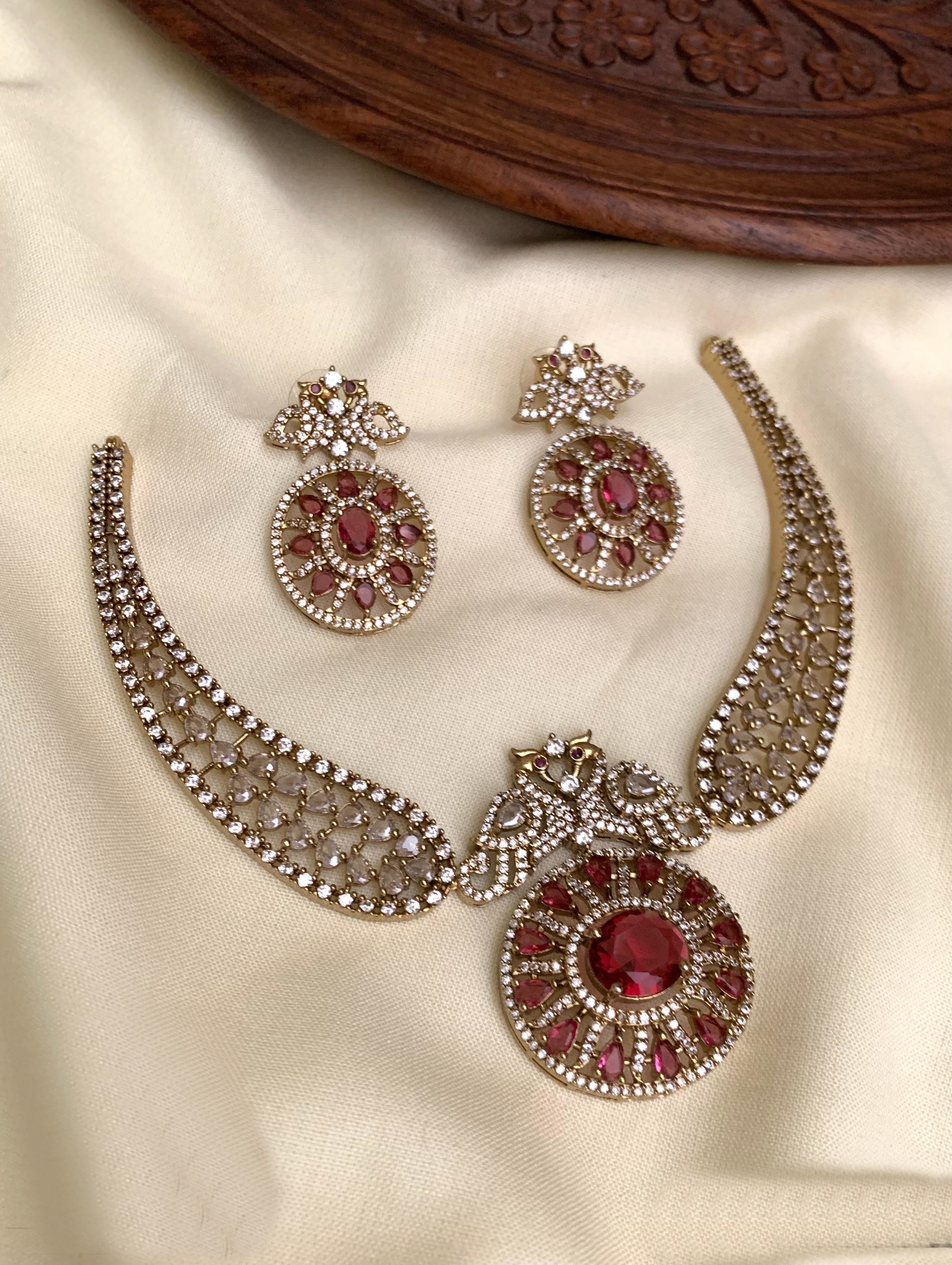 Premium Sayara Collection Elegant CZ Necklace Set