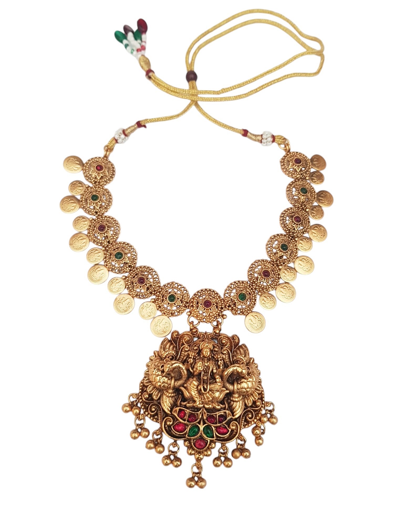 Gold Plated Cute Laxmi Coin Necklace Set