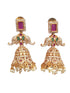 Gold Plated CZ Jhumki earrings