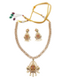 Premium Antique Gold finish zercon stone Laxmi necklace set