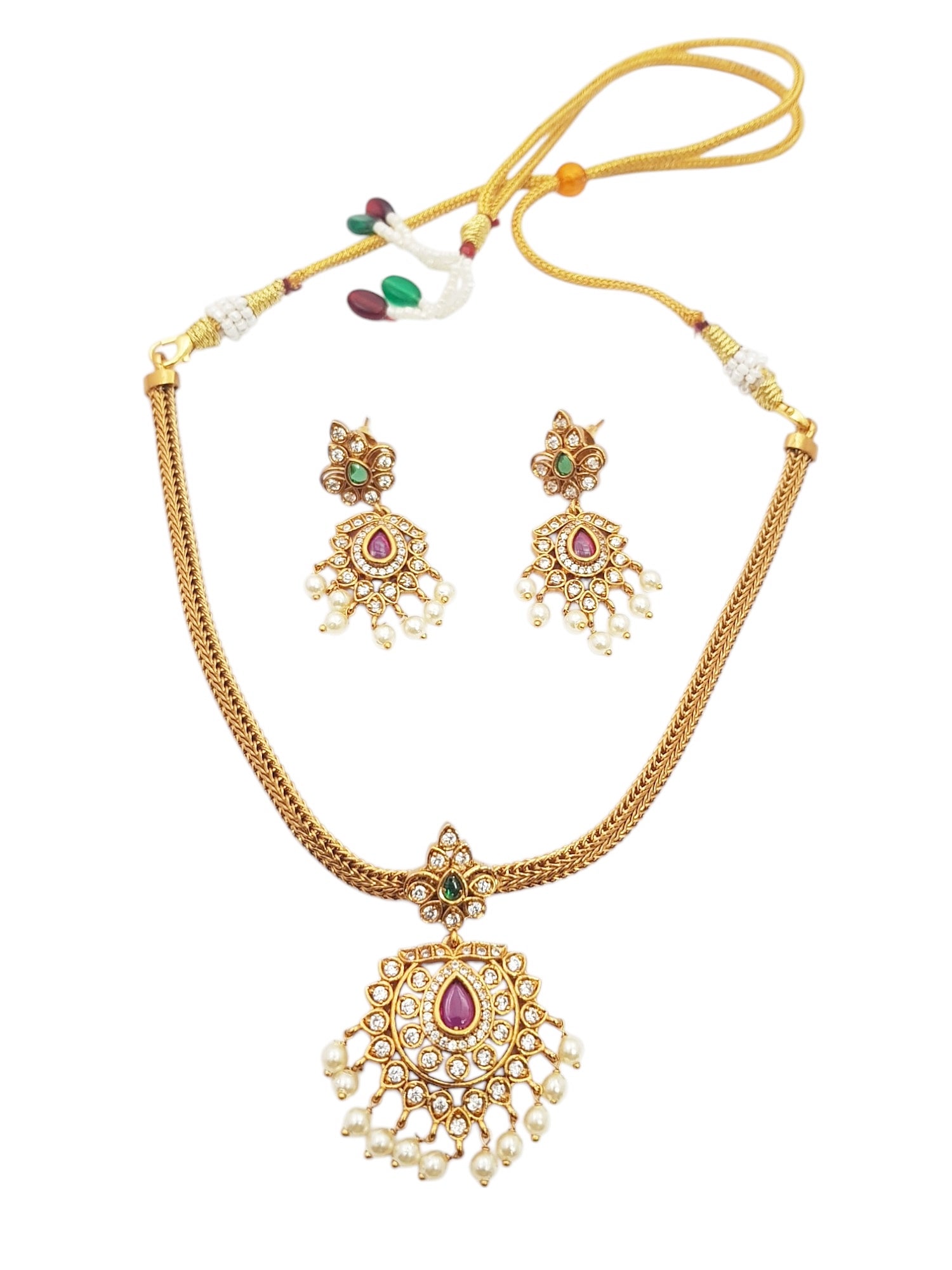 Premium Sayara Collection Elegant CZ Necklace Set