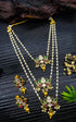 3Layer Gold Finish Designer Multicolor stones lotus Necklace Set