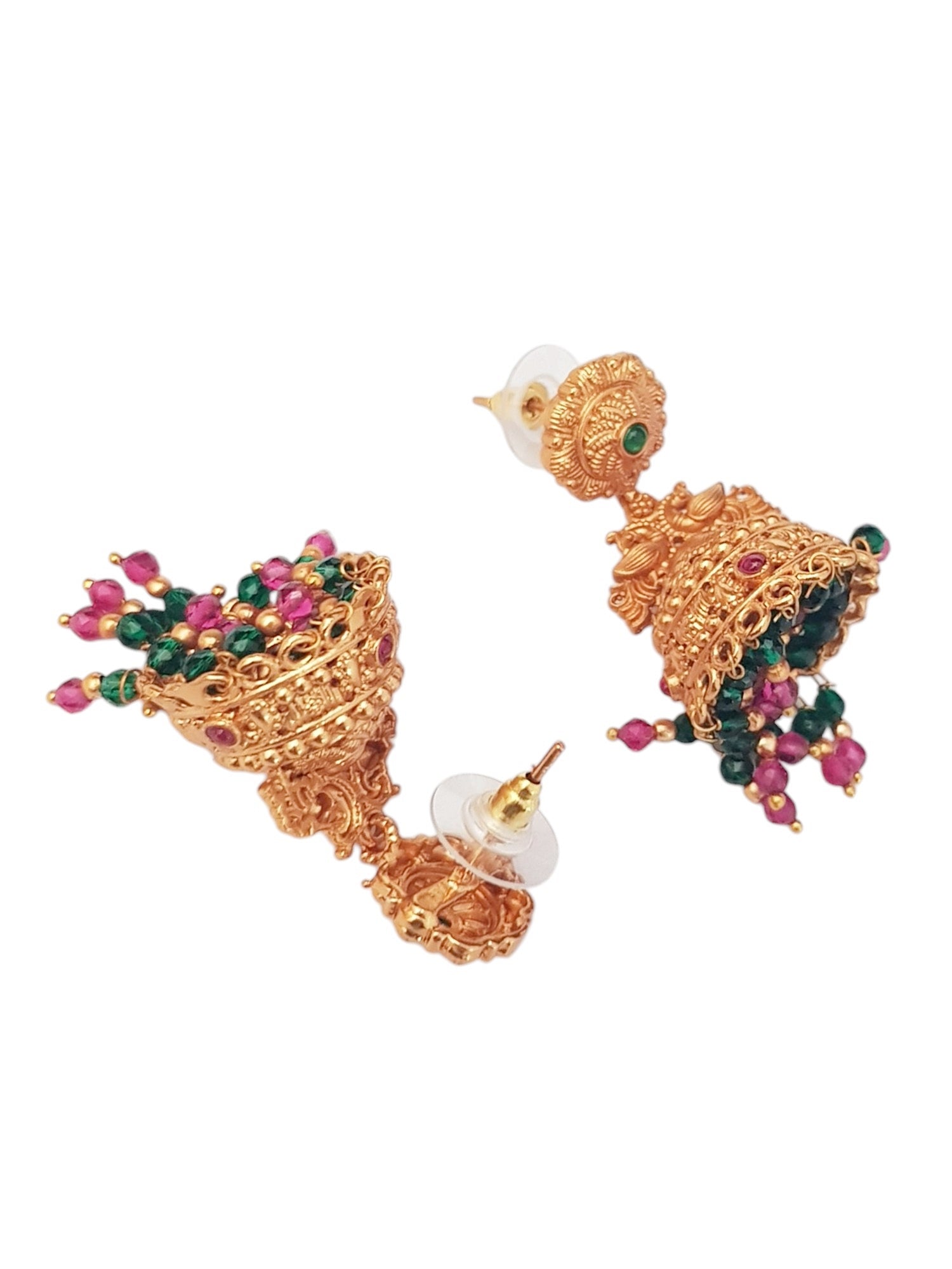 Gold plated Classic AD Jhumka Earrings