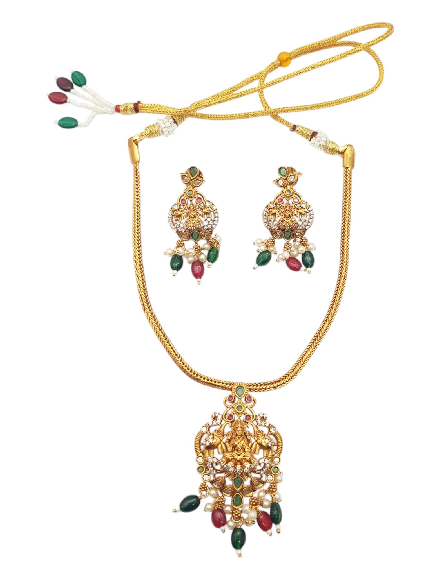 Premium Gold plated Trending Laxmi Designs Short necklace set