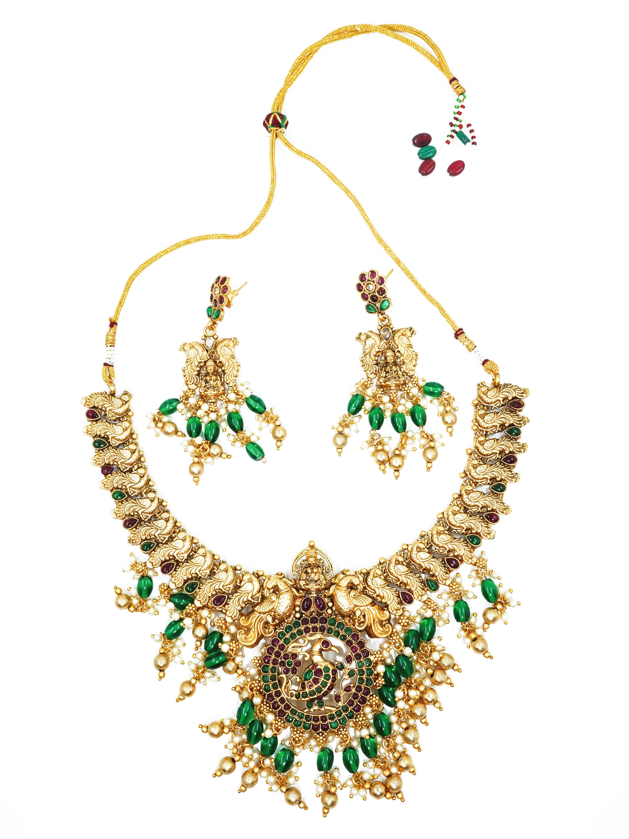 Gold Plated Multicolor Short Necklace Set