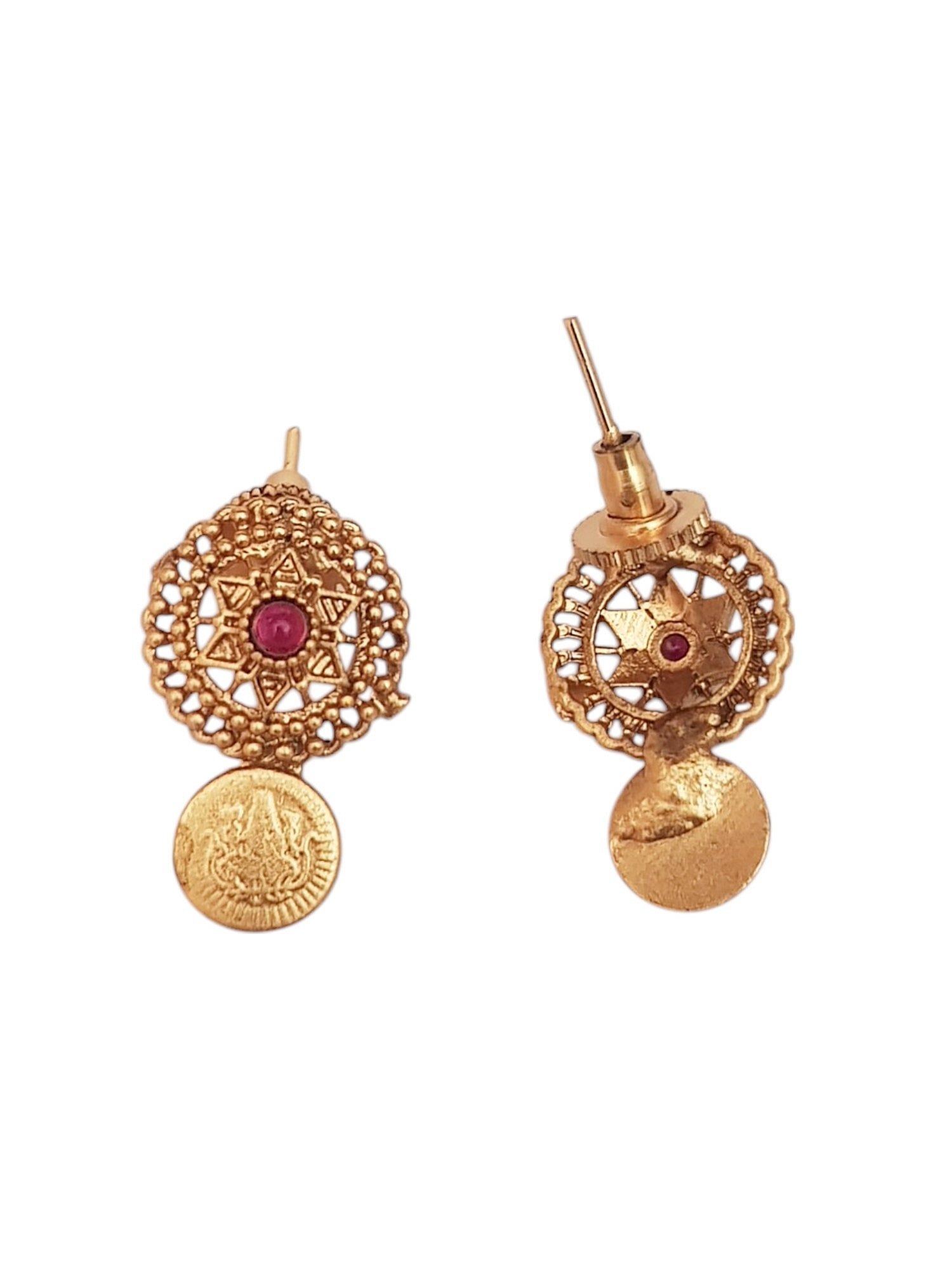 Gold Plated Cute Laxmi Coin Necklace Set