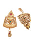 Gold plated Temple design Jhumka Earrings