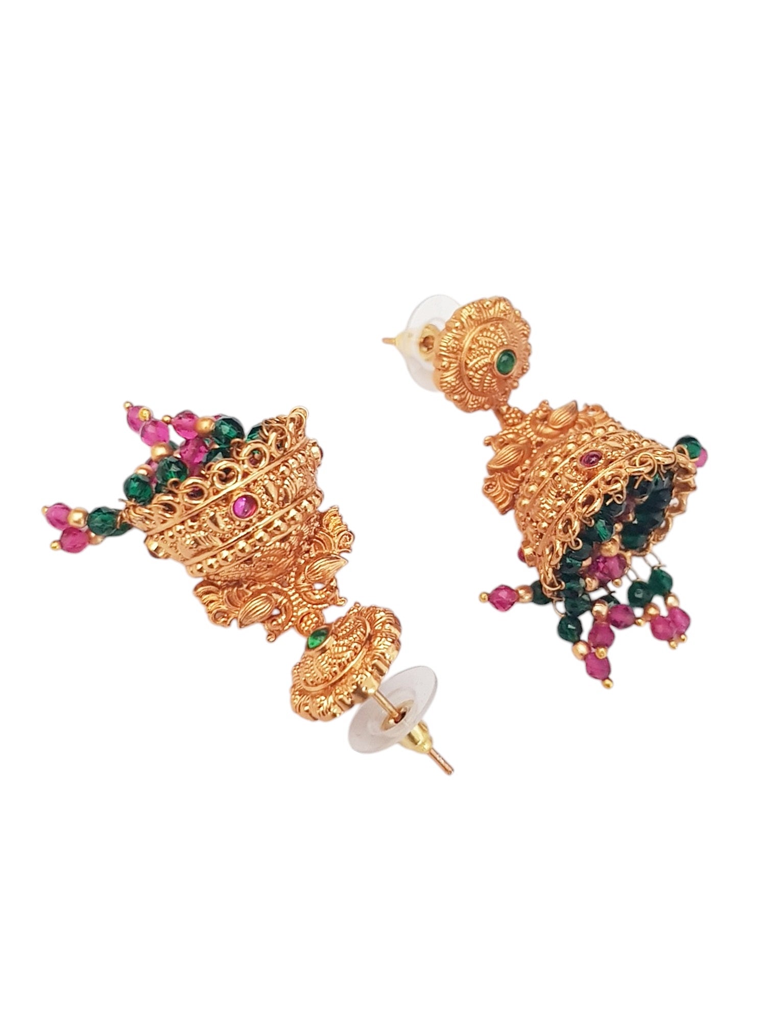 Gold plated Classic AD Jhumka Earrings