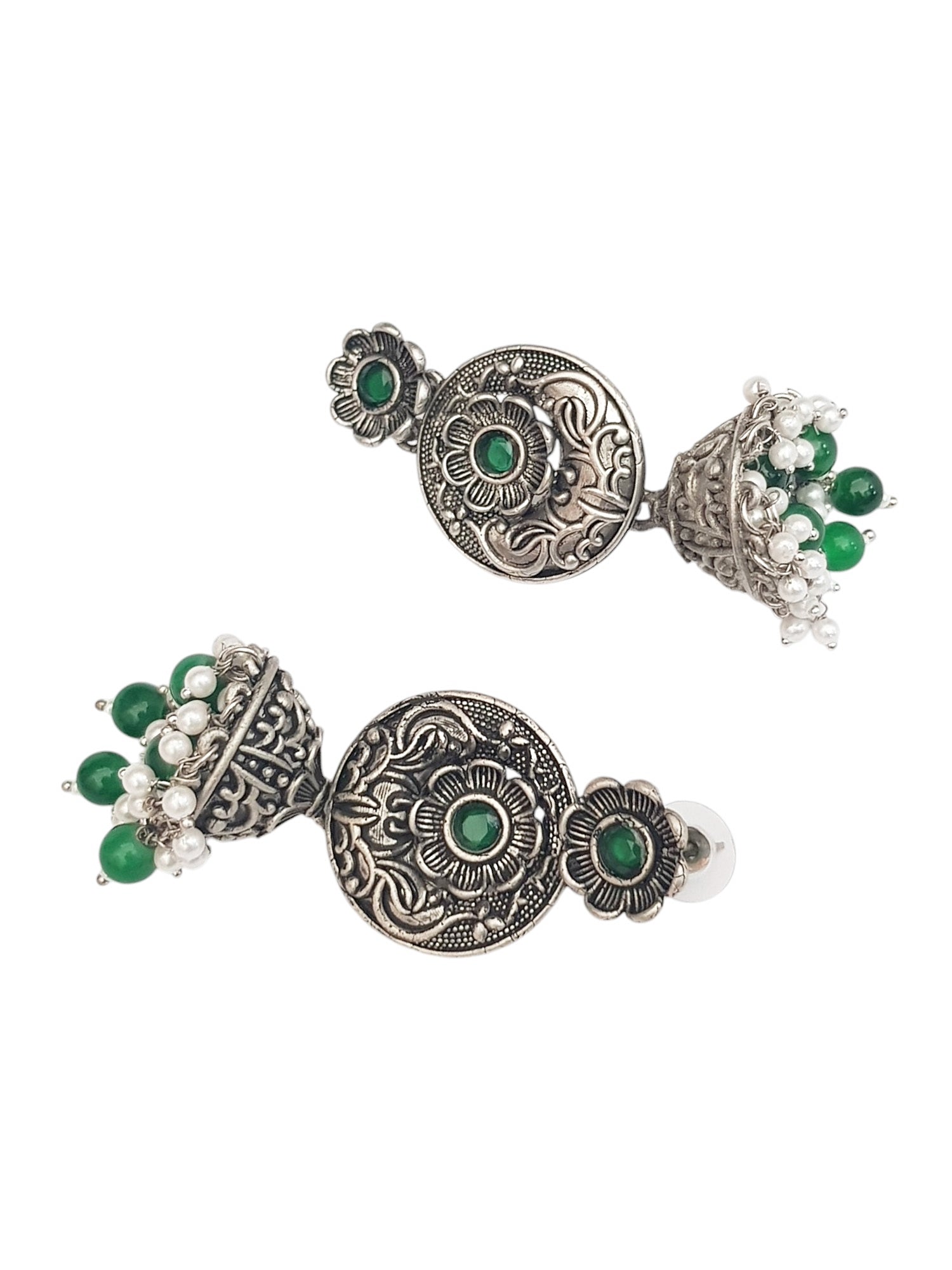 Silver Plated oxidised Earrings Jhumka