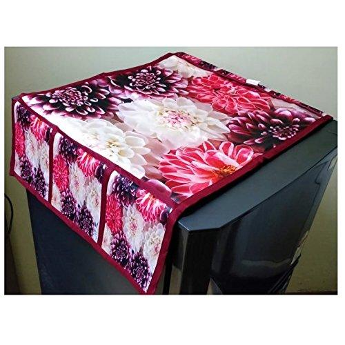 Griiham Digitally Printed Premium Thick Velvet Fridge Cover with Complete Cotton base