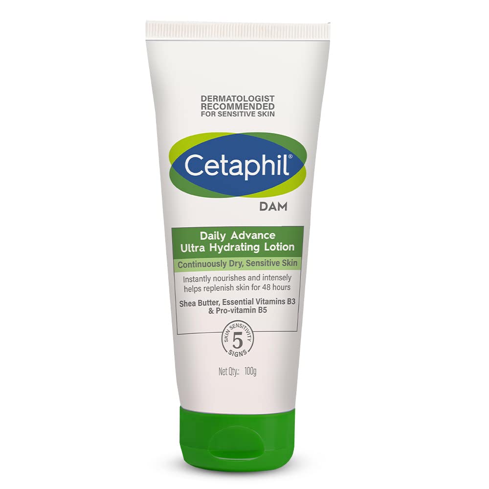 Cetaphil Daily Advance Ultra Hydrating Lotion for Dry/Sensitive Skin, Long Lasting Moisturizer for Face & Body, Multi, 100 g