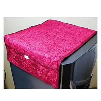 Fridge Cover Cotton Base Jute in The Middle and Velvet Top Size