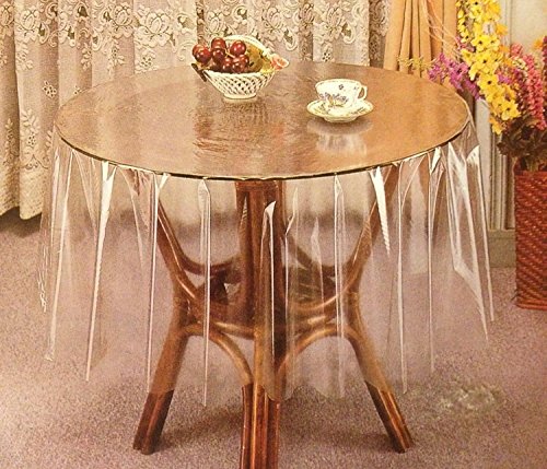 Round 4 Seater Transparent Table Cover Without Any Border