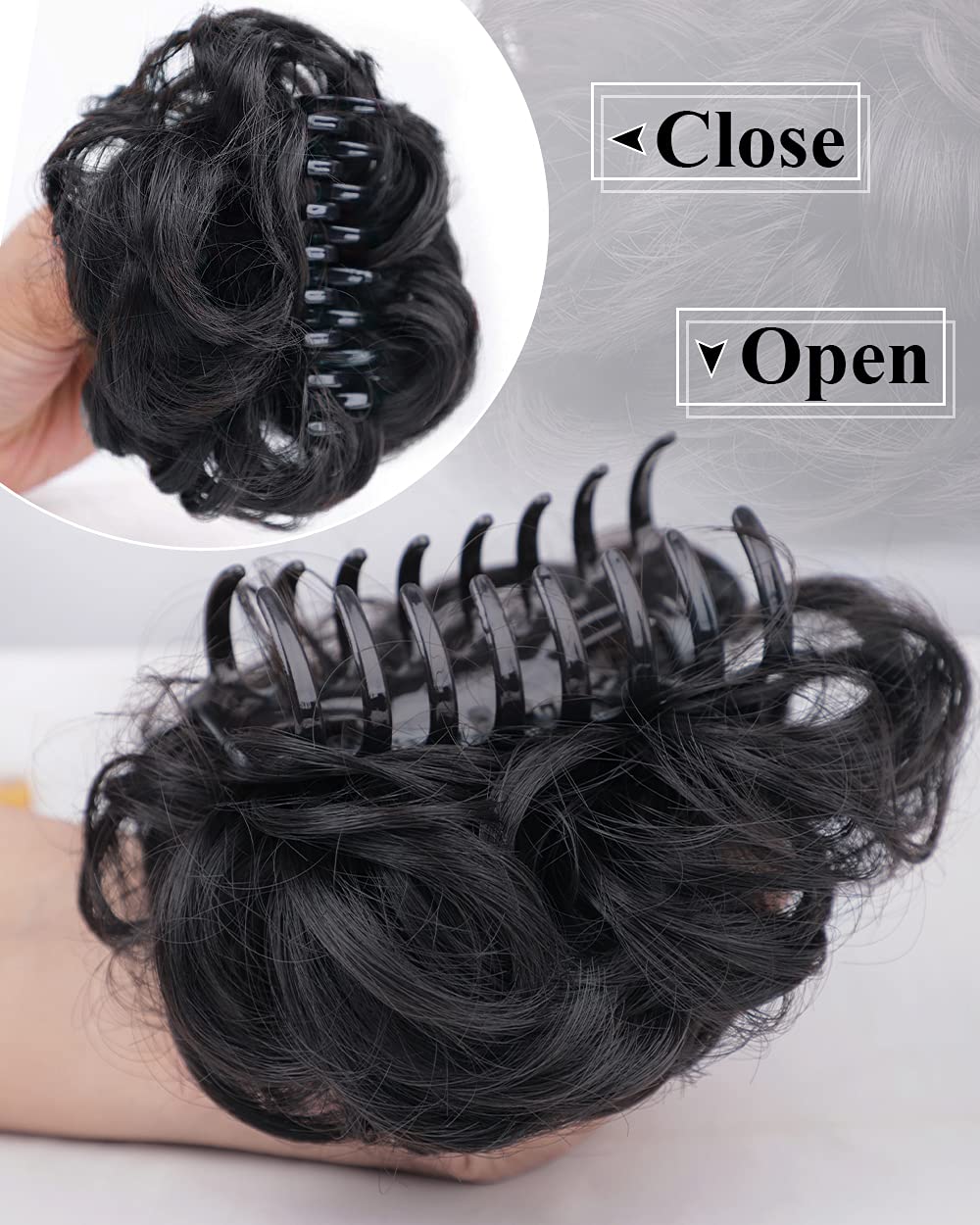 Artificial hair bun with cluth